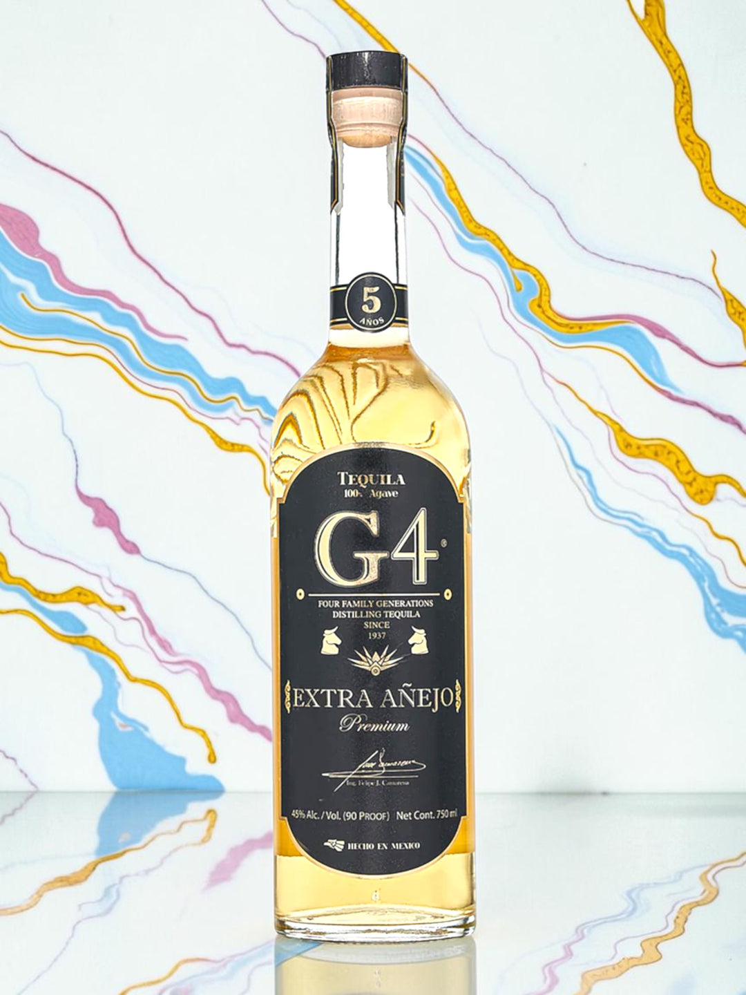 G4 Tequila Extra Añejo 5 Year — NOM 1579, American Bourbon Barrel Aged, 90 Proof