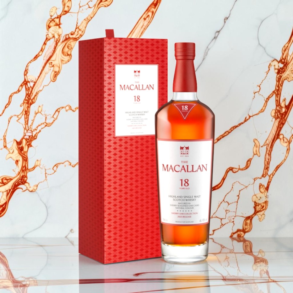 The Macallan 18 Year Old Sherry Oak 2025 Release Highland Single Malt Scotch Whisky — Annual Limited Release, 86 Proof