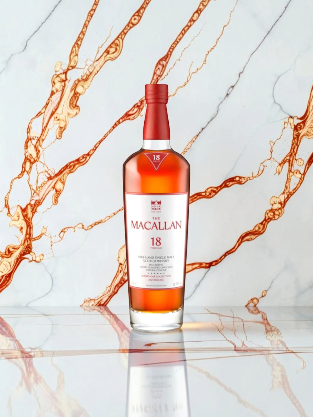 The Macallan 18 Year Old Sherry Oak 2025 Release Highland Single Malt Scotch Whisky — Annual Limited Release, 86 Proof