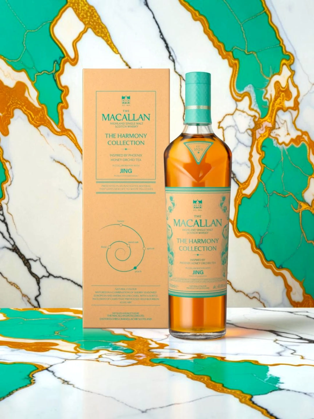 The Macallan Harmony Collection × JING Tea "Vibrant Orchard" Highland Single Malt Scotch Whisky — Tea-Inspired Limited Release, 80 Proof