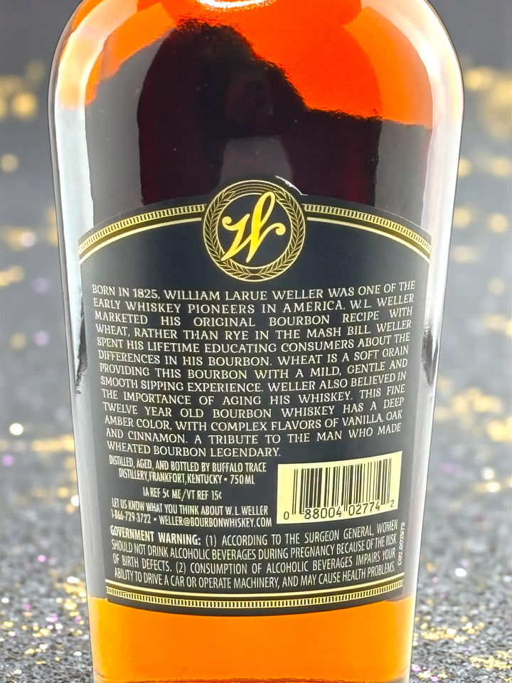 Back Label
Weller 12 back label showing 12 year age statement and Buffalo Trace wheated mashbill.